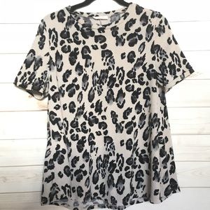 ENTRO Animal print Top thin sweater like M